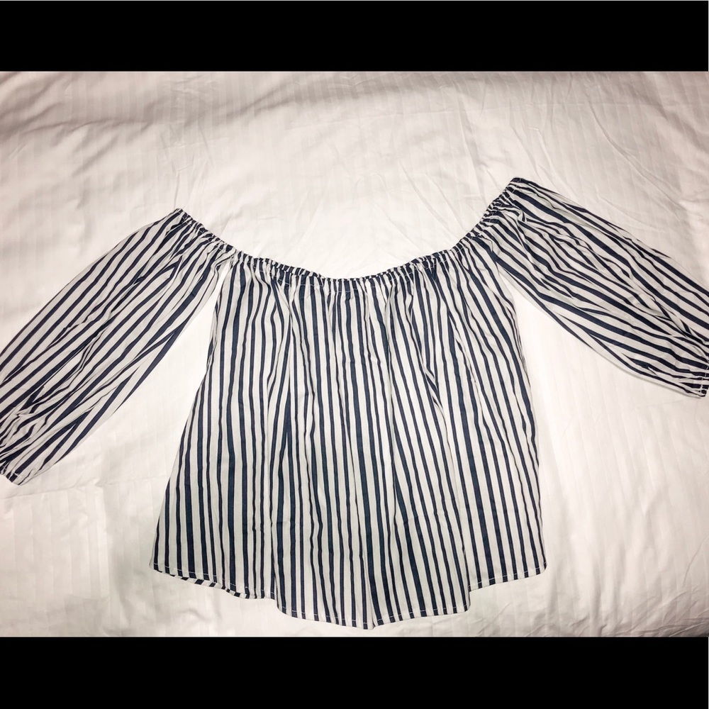 Crop off the shoulder top